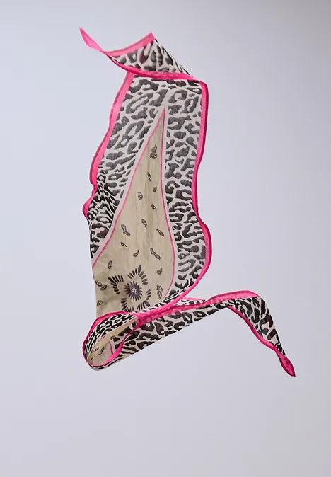 Ruitvormige bandana met patroonmix timeless beige