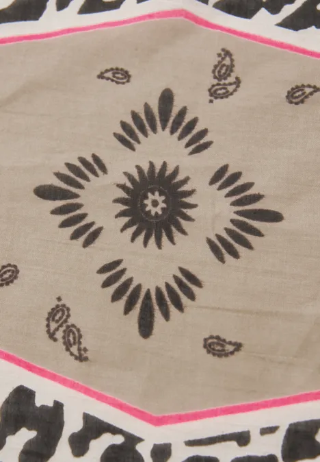 Ruitvormige bandana met patroonmix timeless beige