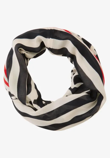 Modal lussjaal met print shadowed navy