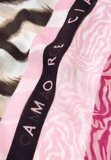 Foulard loop en modal avec mélange de motifs magenta dream