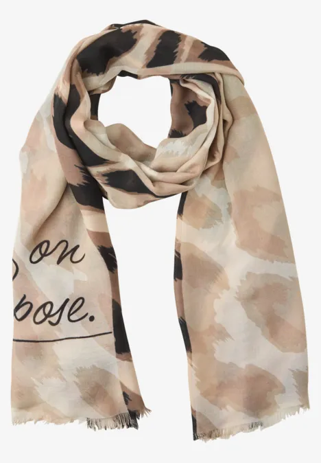 Longue écharpe à motif léopard timeless beige