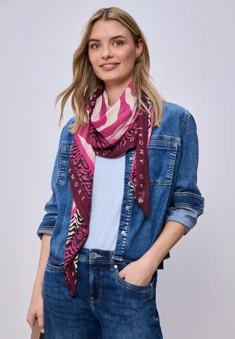 Tuch aus Modal mit Zebra-Print magenta dream