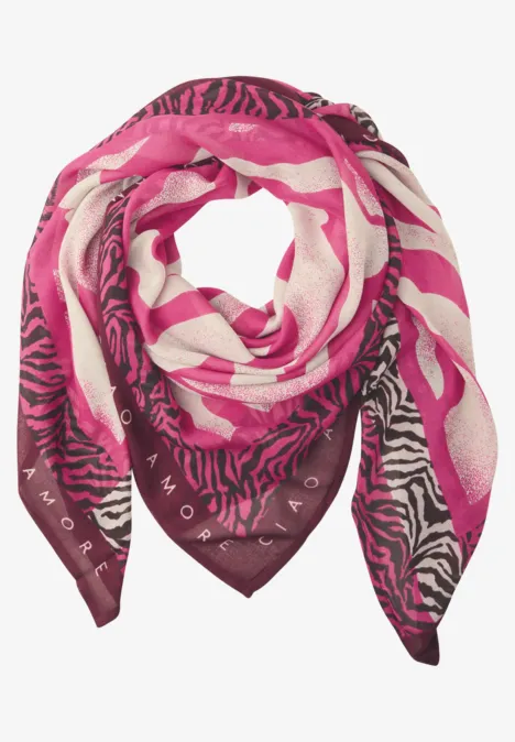 Foulard en modal avec imprimé zèbre magenta dream