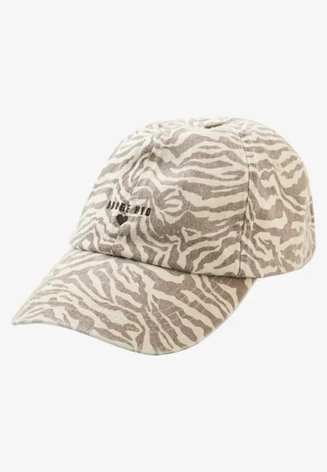 Cap aus Baumwolle mit Zebra-Print clay sand