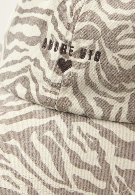 Cap aus Baumwolle mit Zebra-Print clay sand
