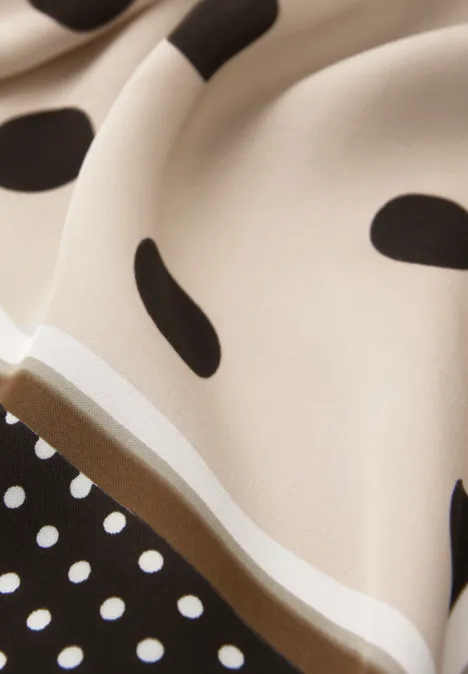 Nicki sjaal met stippenpatroon espresso brown