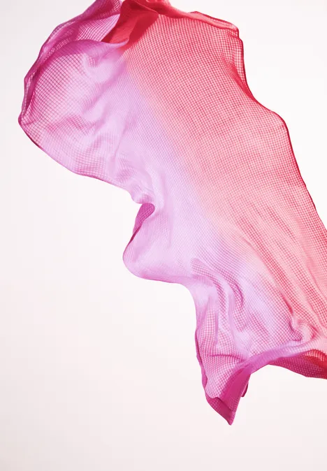 Sjaal met kleurverloop salsa red