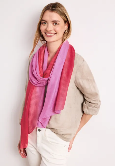 Sjaal met kleurverloop salsa red