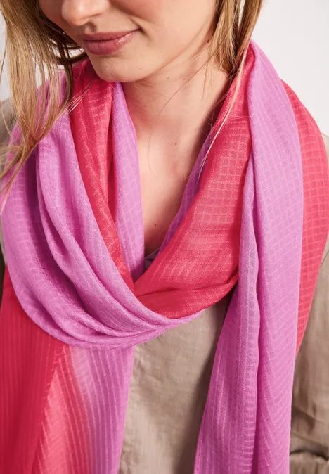 Sjaal met kleurverloop salsa red