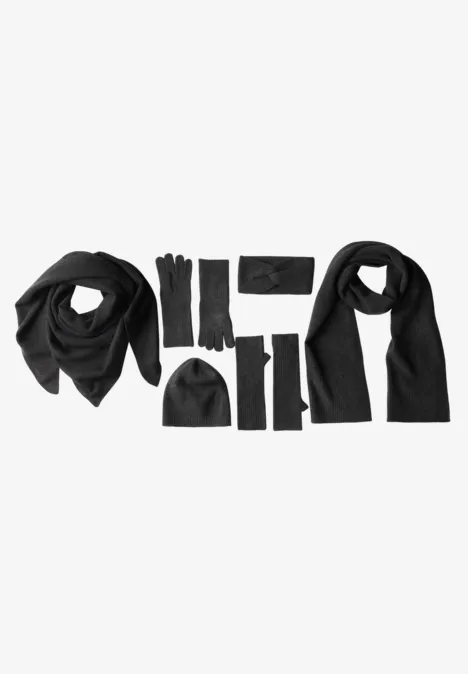 Fijngebreide driehoekige sjaal in effen kleur anthracite melange Fijngebreide driehoekige sjaal in effen kleur anthracite melange