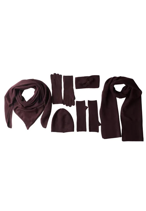 Feinstrick Dreieckstuch in Unifarbe rustic rouge mel.