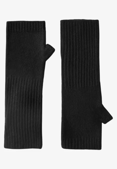 Feinstrick Armwärmer in Unifarbe Black