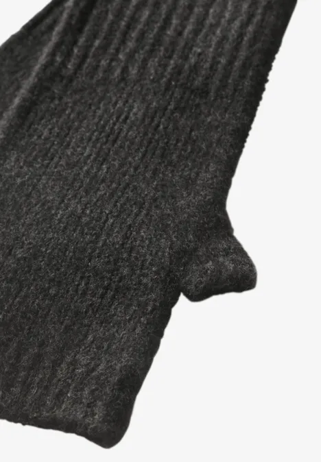 Feinstrick Armwärmer in Unifarbe anthracite melange