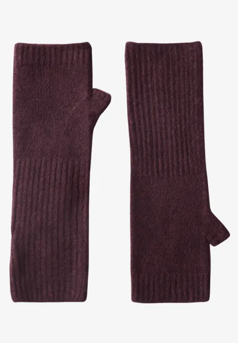 Manchettes en maille fine, couleur unie rustic rouge mel.