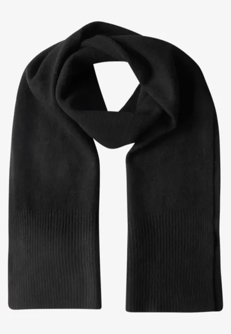 Longue écharpe en maille fine unie Black