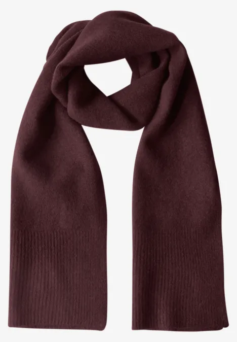 Langer Feinstrickschal in Unifarbe rustic rouge mel.