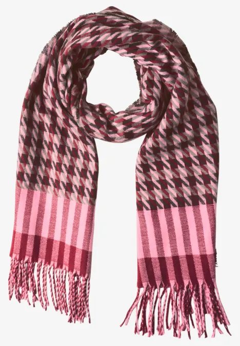 Foulard à motif pied-de-poule vintage red