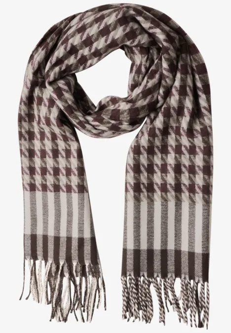 Echarpe à motif pied-de-Poule Muddy Mocha Echarpe à motif pied-de-Poule Muddy Mocha