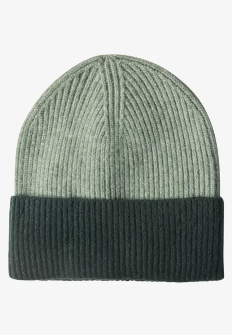 Feinstrick Beanie im Colorblock-Look mossbound green