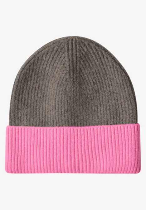 Feinstrick Beanie im Colorblock-Look warm blush Feinstrick Beanie im Colorblock-Look warm blush
