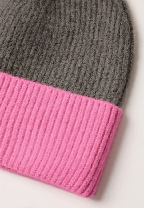 Feinstrick Beanie im Colorblock-Look warm blush Feinstrick Beanie im Colorblock-Look warm blush