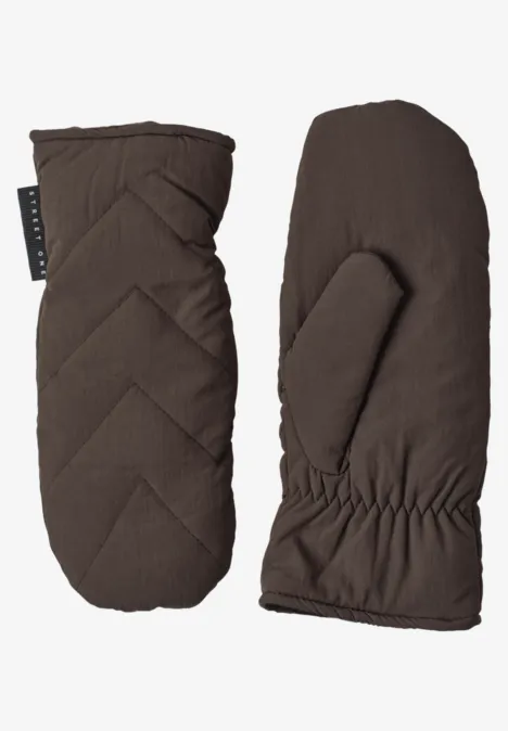 Gefütterte Fäustlinge in Unifarbe auburn brown