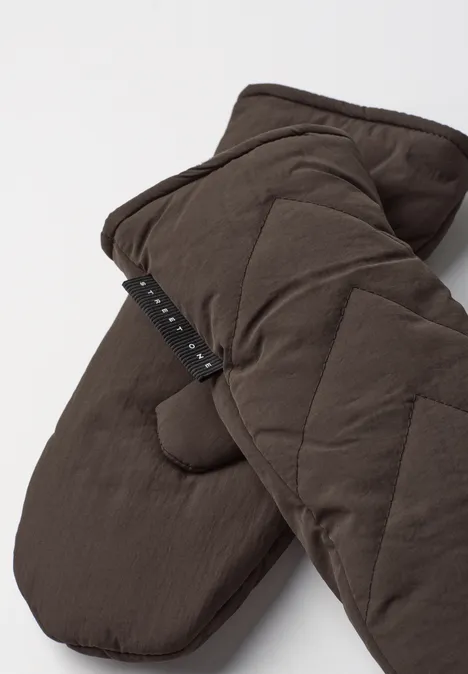 Gefütterte Fäustlinge in Unifarbe auburn brown