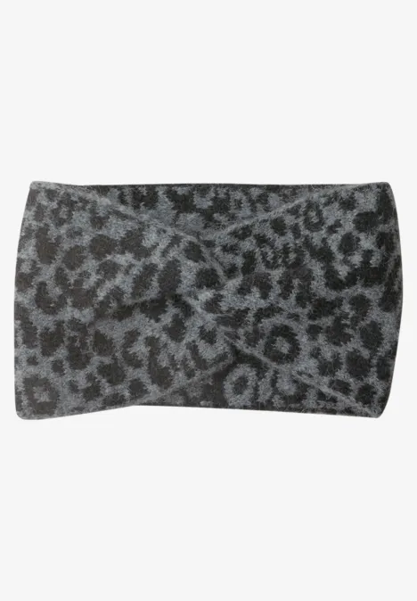 Jacquard Stirnband mit Leo-Muster Black Jacquard Stirnband mit Leo-Muster Black