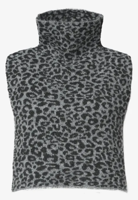 Jacquard Kragen mit Leo-Muster Black Jacquard Kragen mit Leo-Muster Black