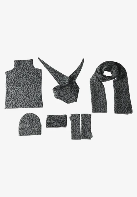 Jacquard Kragen mit Leo-Muster Black Jacquard Kragen mit Leo-Muster Black