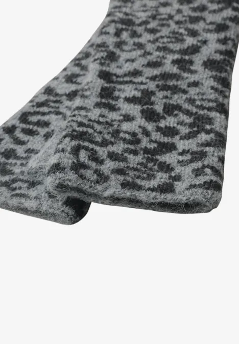 Jacquard Armwärmer mit Leo-Muster Black Jacquard Armwärmer mit Leo-Muster Black