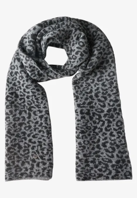 Jacquard Schal mit Leo-Muster Black