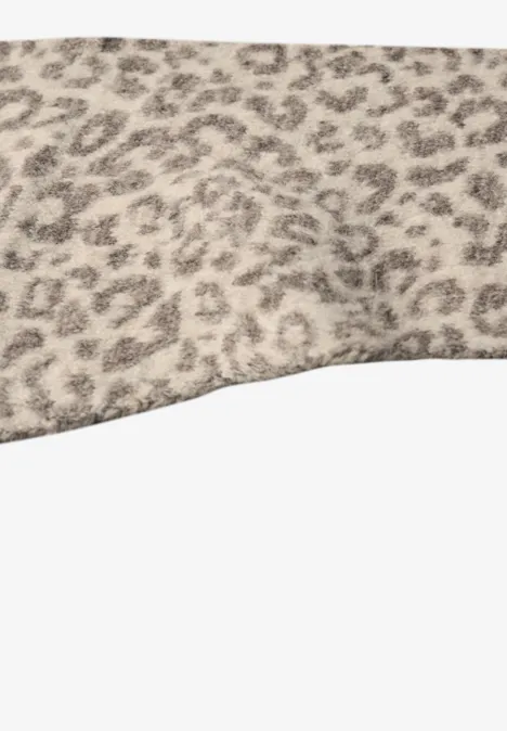 Jacquard Dreiecksschal mit Leo-Muster barley beige mel.