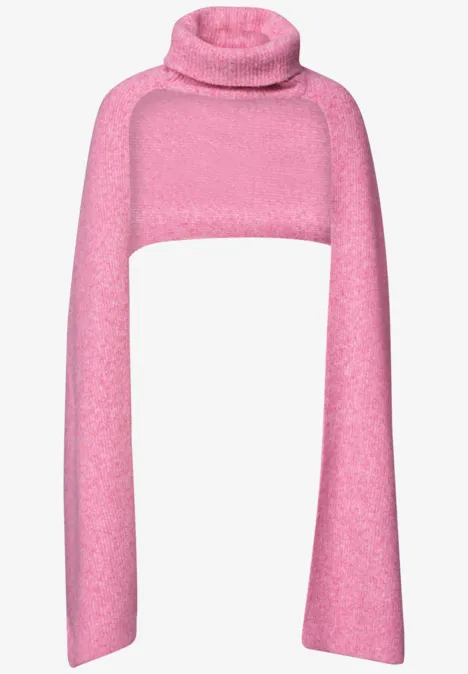 Écharpe longue avec col roulé warm blush mel.