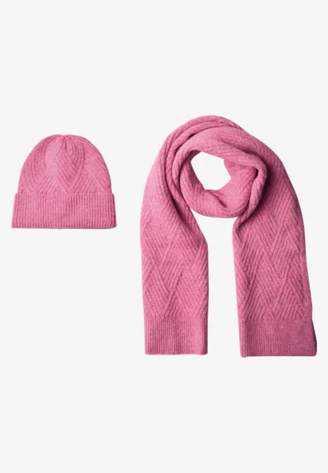 Bonnet à motifs tricotés warm blush mel.