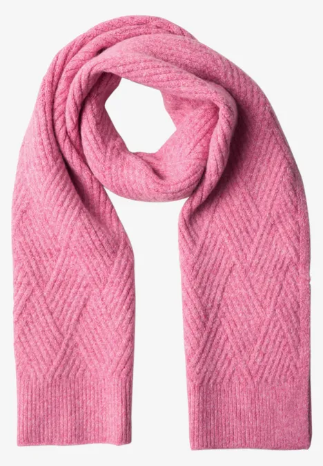 Longue écharpe à motifs tricotés warm blush mel.