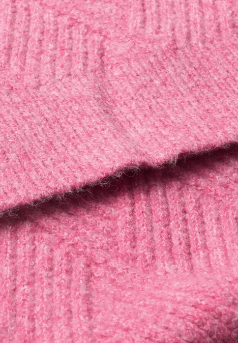 Longue écharpe à motifs tricotés warm blush mel.