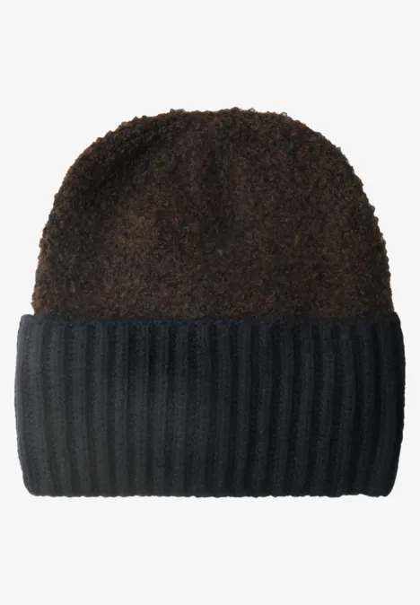 Bonnet en mélange bouclé Black
