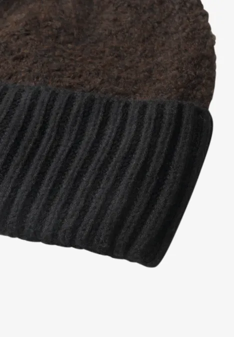 Bonnet en mélange bouclé Black