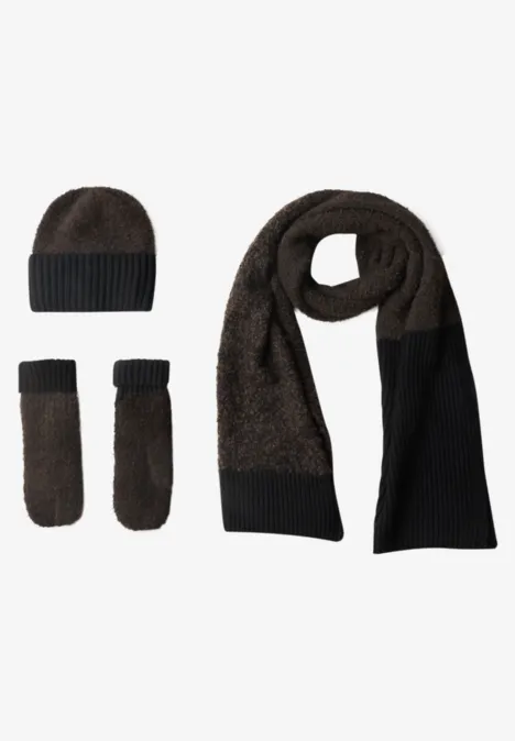 Bonnet en mélange bouclé Black