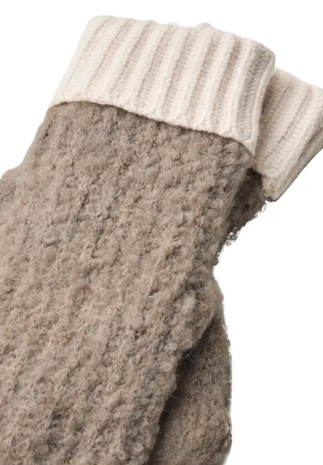 Bouclé-Mix Fäustlinge Muddy Mocha Bouclé-Mix Fäustlinge Muddy Mocha