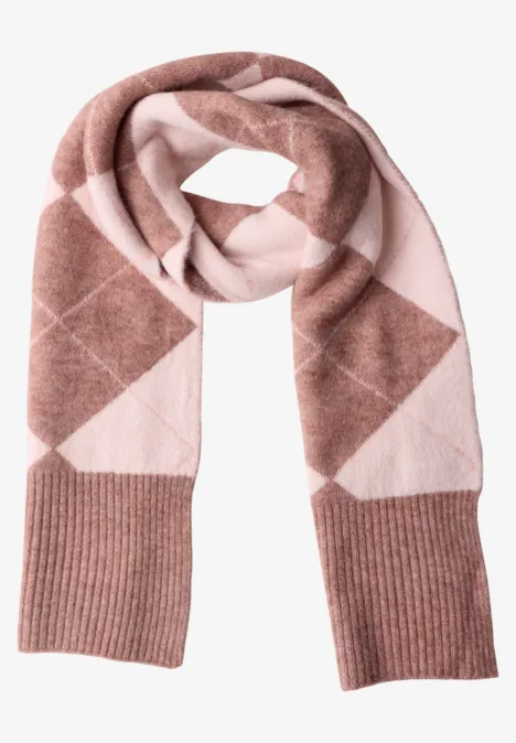 Langer Schal mit Argyle-Muster vintage blush mel.