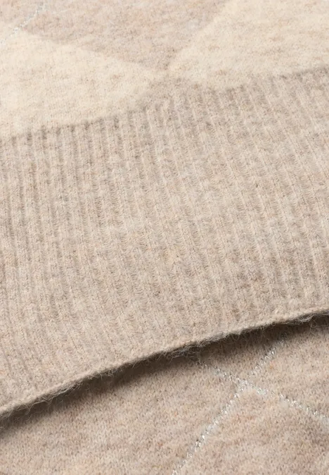 Langer Schal mit Argyle-Muster barley beige mel.