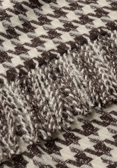 Sjaal met houndstooth-patroon en glitters auburn brown
