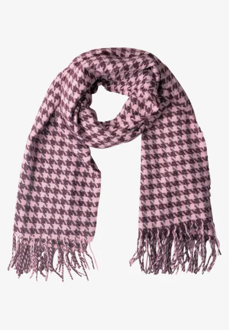 Schal mit Houndstoothmuster und Glitzer rustic rouge