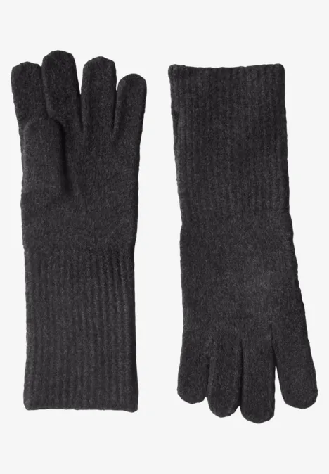 Fijngebreide handschoenen in effen kleur anthracite melange