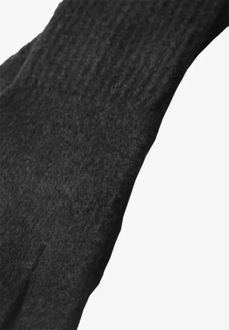 Fijngebreide handschoenen in effen kleur anthracite melange