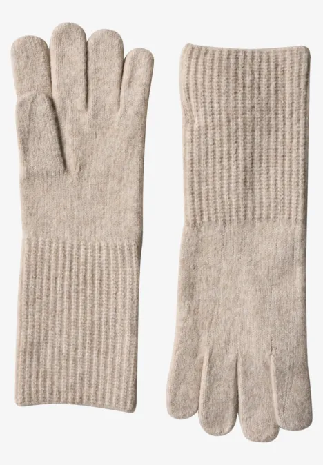 Rękawiczki z cienkiej dzianiny w jednolitym kolorze Soft Sand Mel. Rękawiczki z cienkiej dzianiny w jednolitym kolorze Soft Sand Mel.