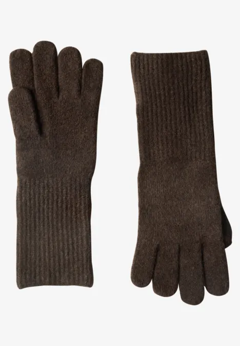 Feinstrick Handschuhe in Unifarbe auburn brown mel. Feinstrick Handschuhe in Unifarbe auburn brown mel.
