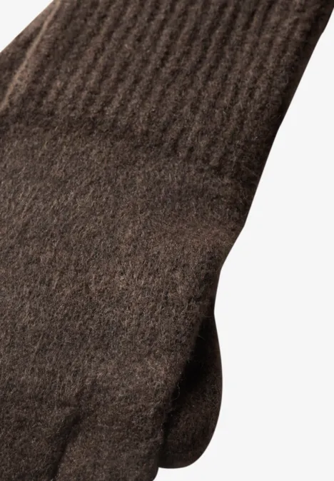 Feinstrick Handschuhe in Unifarbe auburn brown mel. Feinstrick Handschuhe in Unifarbe auburn brown mel.